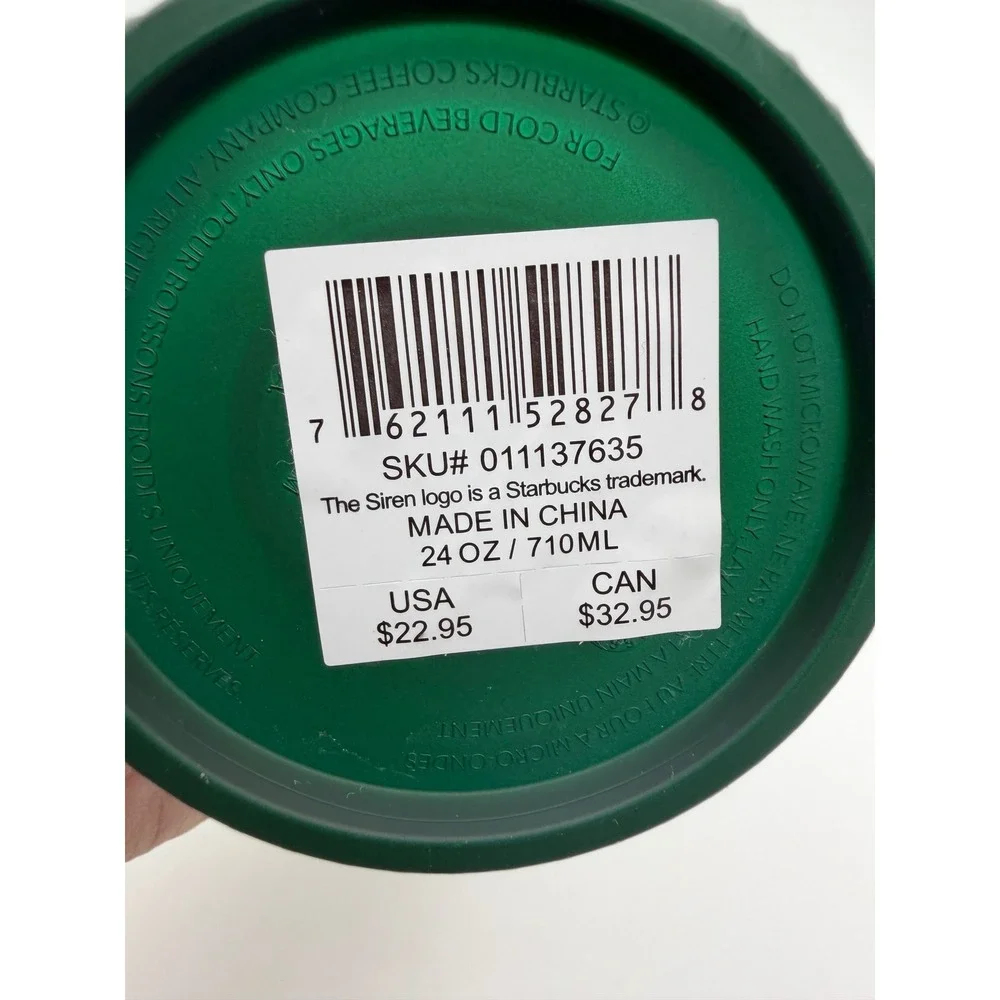 2021 Starbucks Green to Black Ombre Studded Cold Tumbler 24oz NEW With Straw
